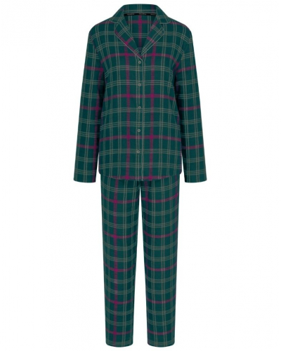 Pyjamas Boyfriend 100% cotton Nuit Triumph (Green Dark Comb)