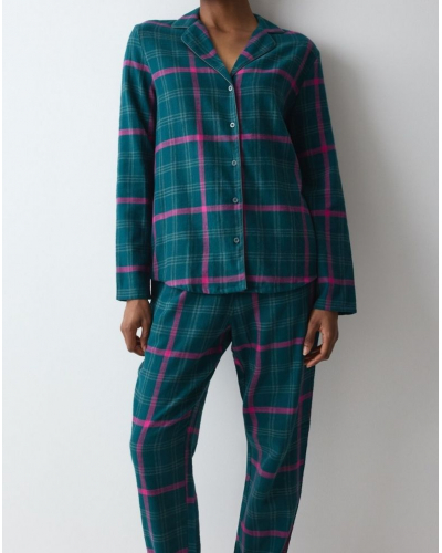 Pijama Boyfriend 100% algodón Nuit Triumph (Green Dark Comb)