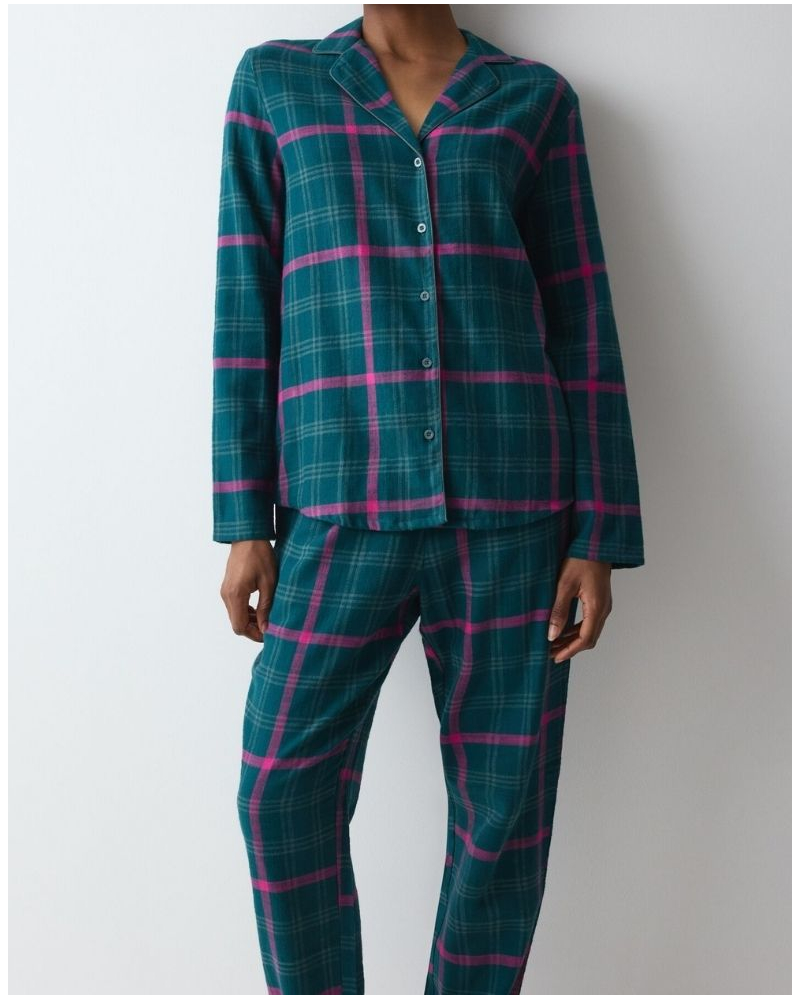 Pyjama Boyfriend 100% coton Nuit Triumph (Green Dark Comb)