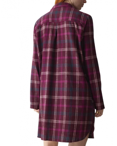 Nightdress boyfriend 100% cotton Triumph Nuit (Red Dark Comb)
