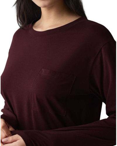 Long-sleeved nightdress 100% cotton Nuit Triumph (Claret)