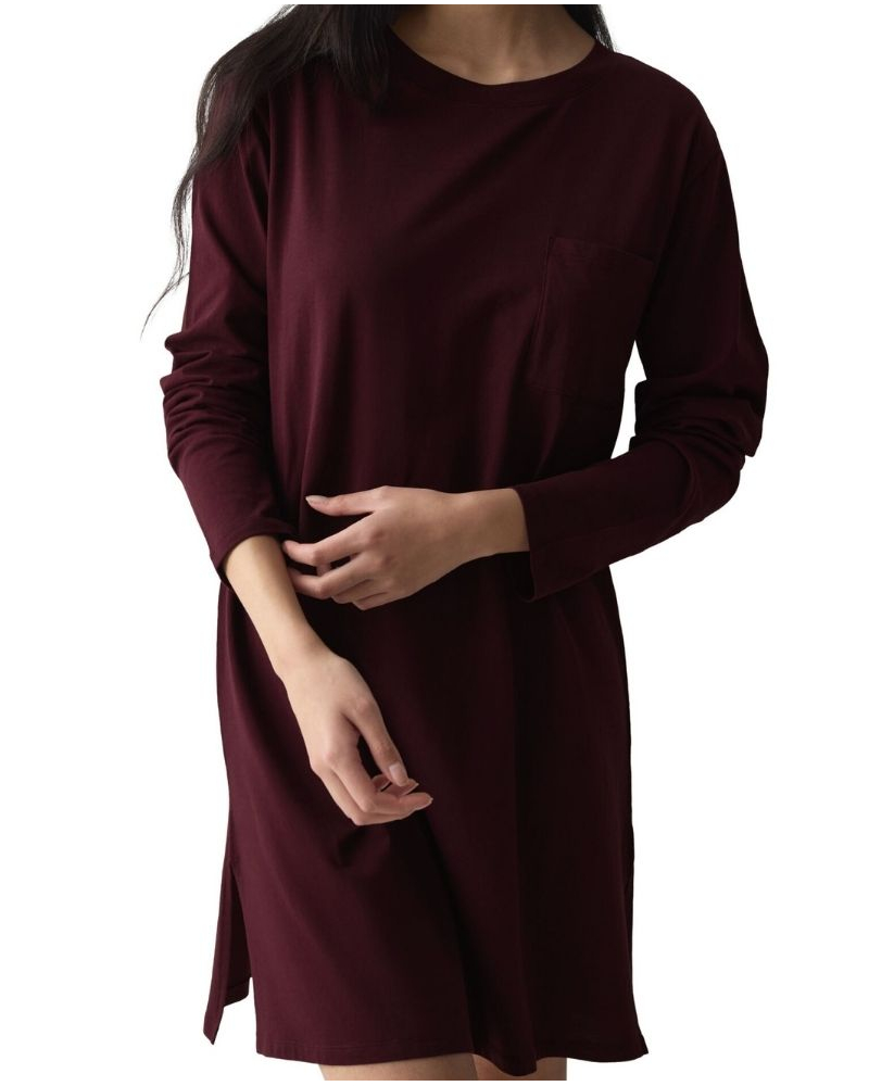 Long-sleeved nightdress 100% cotton Nuit Triumph (Claret)