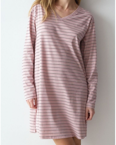 Camisón de manga larga 100 % algodón Nuit Triumph (Pink-Light Comb)