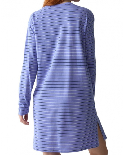 Chemise de nuit manches longues 100% coton Nuit Triumph (Blue-Light Comb)