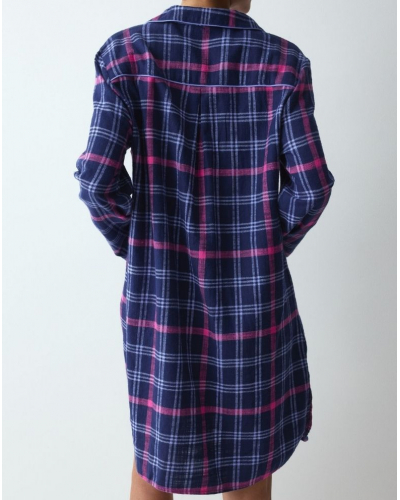 Camisón boyfriend 100% algodón Triumph Nuit (Blue Light/Carreaux)