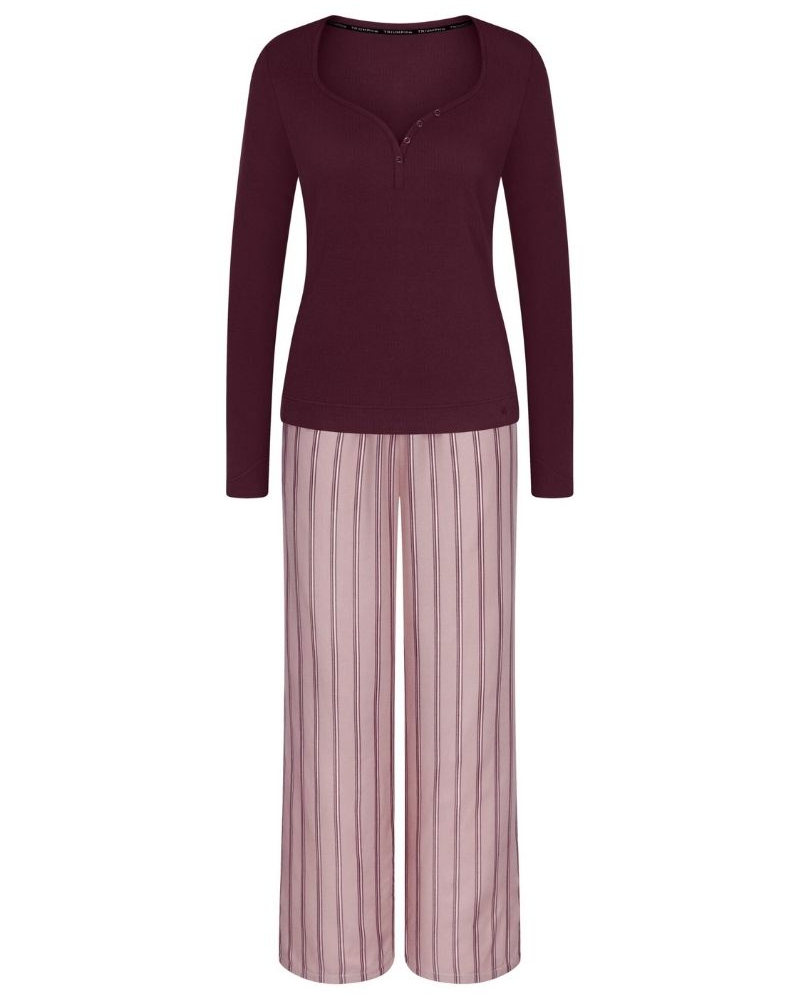 Long pyjama algodón Nuit Triumph (Red Dark Comb)