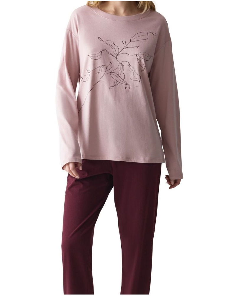 Long pyjama 100% algodón Nuit Triumph (Pink Light Comb)