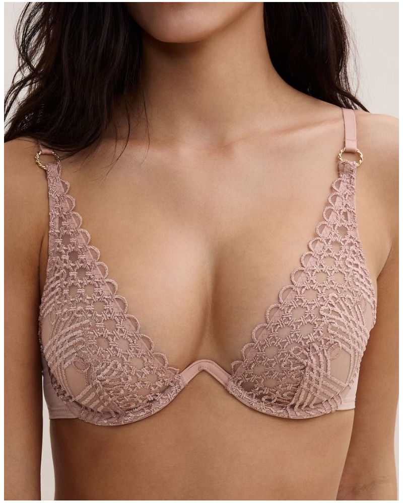 Sujetador triangular con una sola aro Aubade Éloge du Désir (Misty Blush)