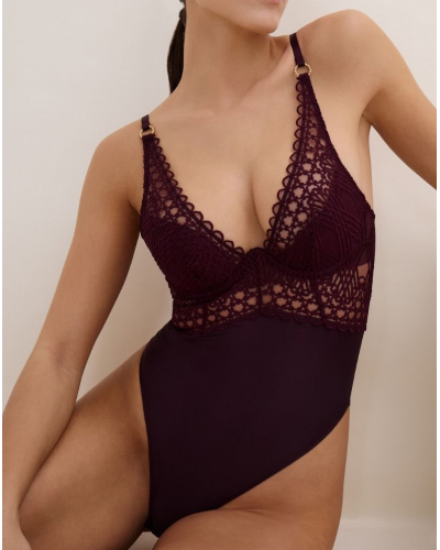 Single-Underwire Bodysuit Aubade Éloge du Désir (Deep Berry)
