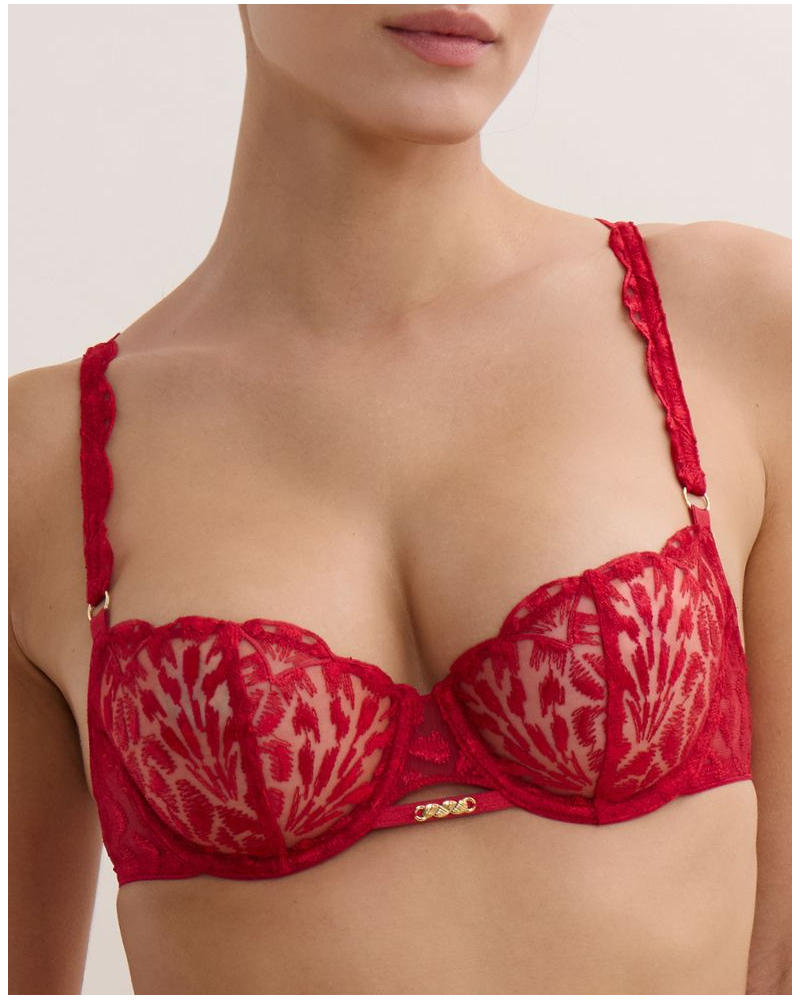 Underwired demi bra Aubade Crazy In Love (Red Delight)