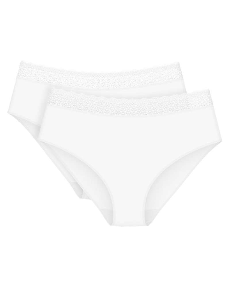 Lot de 2 slips midi en modal Triumph Feel of Modal (Blanc)