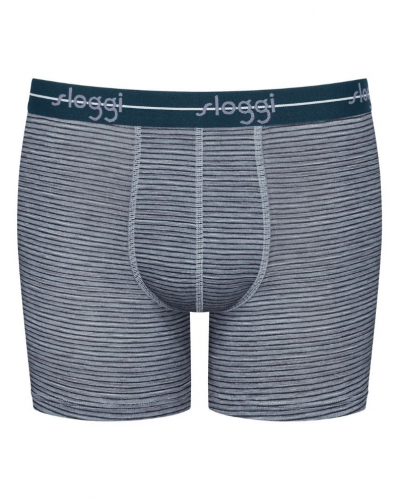 Lot de 2 boxers longs coton Sloggi for Men Start (Bleu/Rayures Bleu)