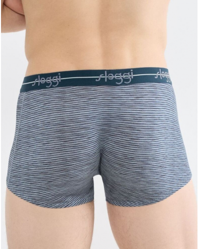 Paquete de 2 boxers algodón Sloggi for Men Start (Bleu/Rayures Bleu)