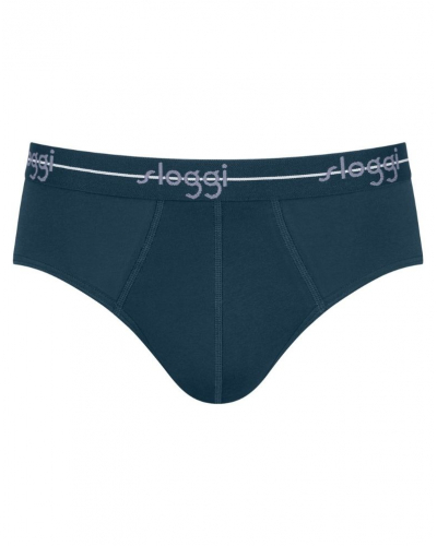 Pack of 2 cotton midi briefs Sloggi Men Start (Bleu/Rayures Bleu)