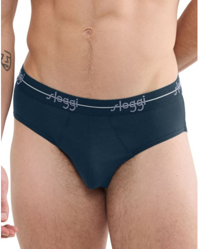 Lot de 2 slips midi coton Sloggi Men Start (Bleu/Rayures Bleu)