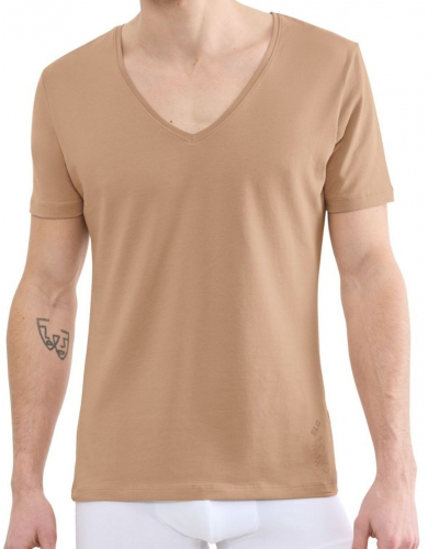 Camiseta de cuello en V en algodón Sloggi SLG Base (Smoked Sand)