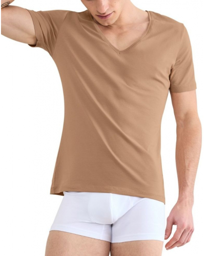 Camiseta de cuello en V en algodón Sloggi SLG Base (Smoked Sand)