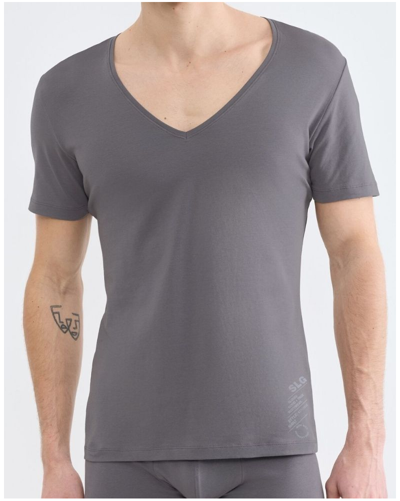 T-shirt col V en coton Sloggi SLG Base (Shiver)