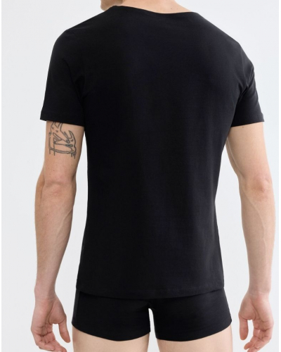 T-shirt col V en coton Sloggi SLG Base (Noir)