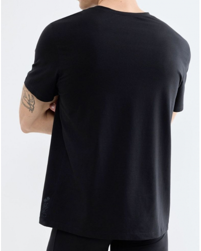 Camiseta con cuello redondo de algodón Sloggi SLG Base (Negro)