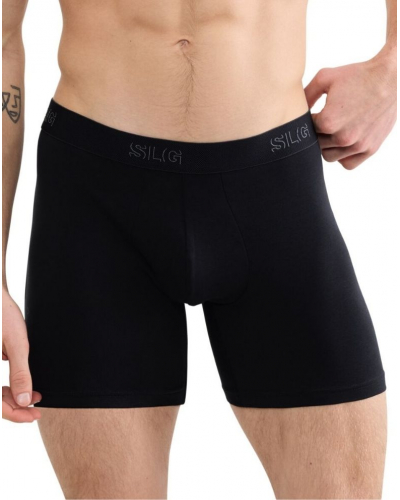 Pack of 2 cotton long boxers shorts Sloggi SLG Base (Black)