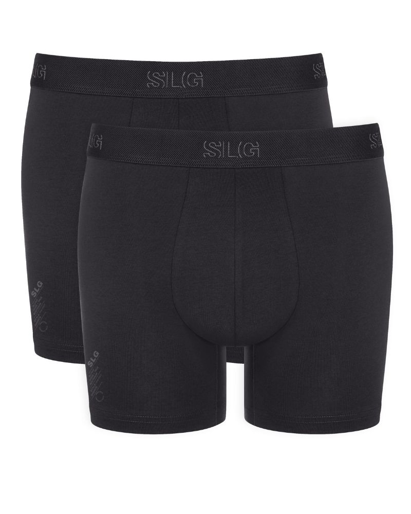 Paquete de 2 boxers largos de algodón Sloggi SLG Base (Negro)
