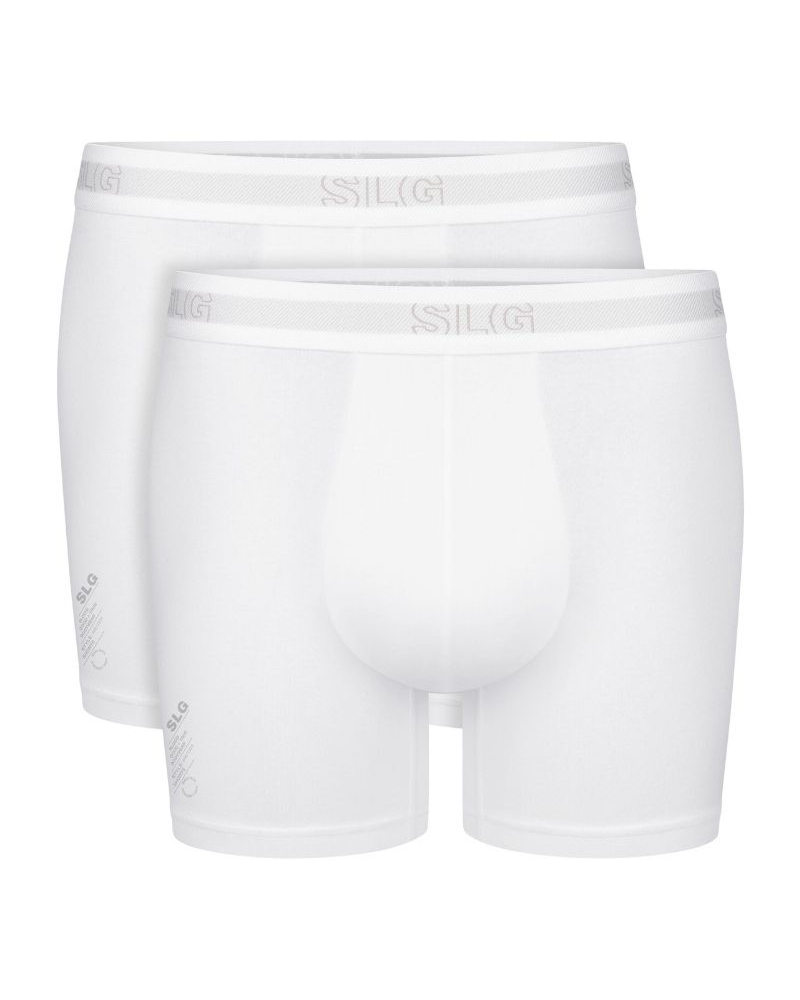 Pack of 2 cotton long boxers shorts Sloggi SLG Base (White)
