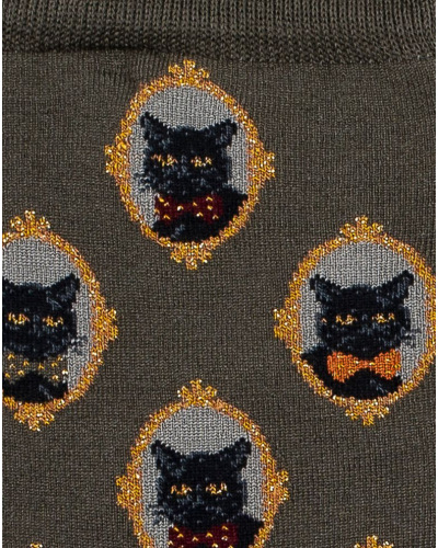 Calcetines de algodón de mujer Maison Broussaud Les Chats (Kaki)