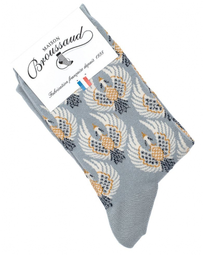 Women cotton socks Maison Broussaud Les Oies Sauvages (Gris)