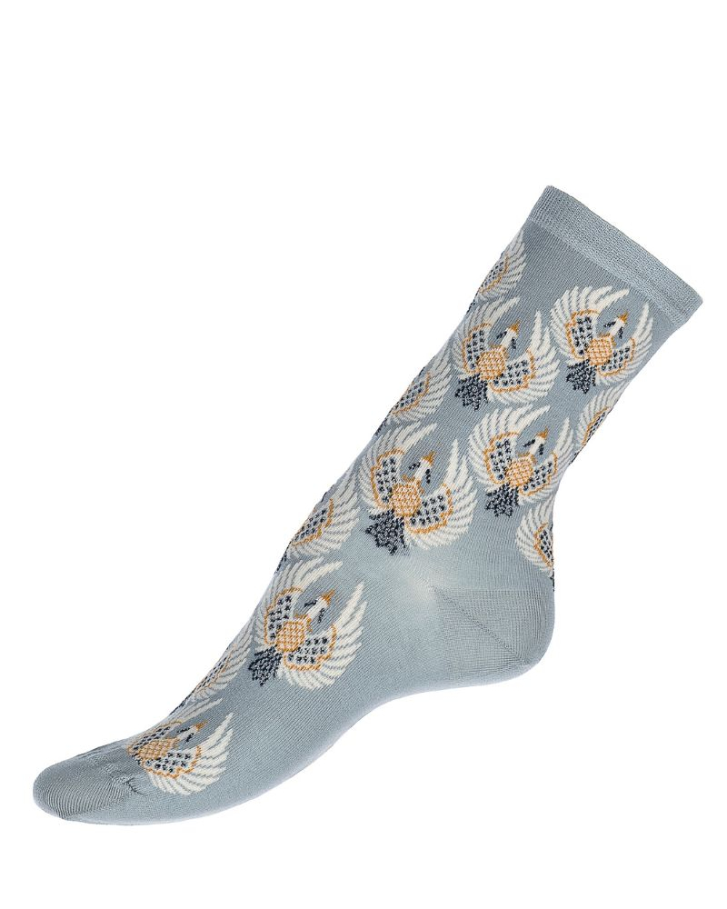 Calcetines de algodón de mujer Maison Broussaud Les Oies Sauvages (Gris)