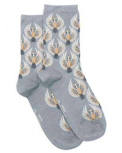 Chaussettes femme en coton Maison Broussaud Les Oies Sauvages (Gris)