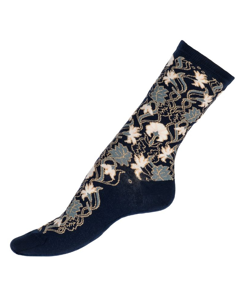 Chaussettes femme en coton Maison Broussaud Les Oeillets (Marine/Gris)