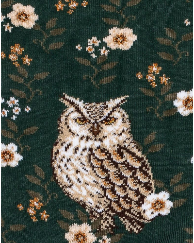 Chaussettes femme en coton Maison Broussaud Le Hibou (Epicea)