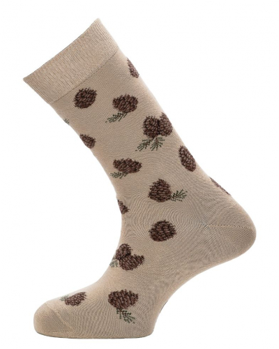 Men's cotton socks Maison Broussaud Les Pommes de Pin (Beige)