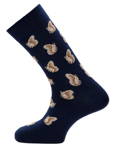 Men's wool socks Maison Broussaud Ecureuils (Marine)