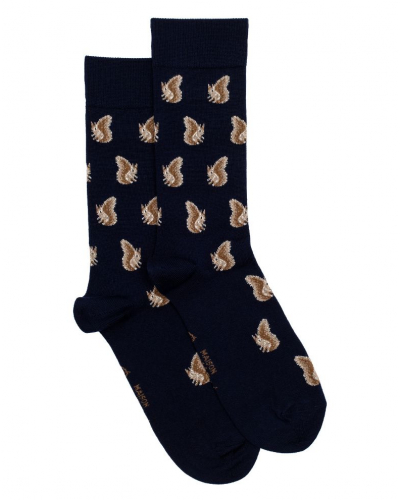Men's wool socks Maison Broussaud Ecureuils (Marine)