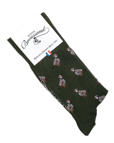 Men's cotton socks Maison Broussaud Les Perdrix (Kaki)