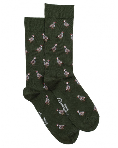 Calcetines de algodón para hombre Maison Broussaud Les Perdrix (Kaki)