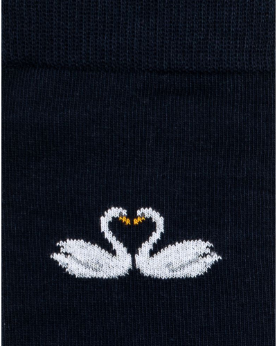 Men's cotton socks Maison Broussaud Les Cygnes St Valentin (Marine)