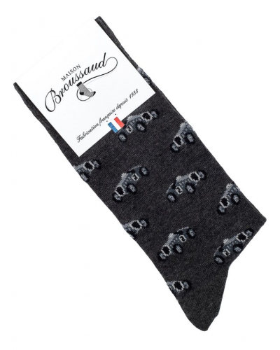 Calcetines de algodón para hombre Maison Broussaud Les Autos (Anthracite)