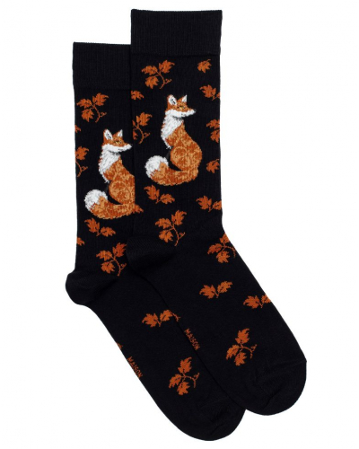 Men's cotton socks Maison Broussaud Le Renard (Black)