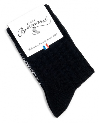 Women wool socks Maison Broussaud Fantaisie (Black)