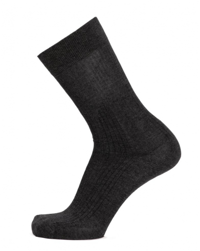 Calcetines de algodón jersey cachemir y seda para hombre Maison Broussaud Fausses Côtes (Anthracite)