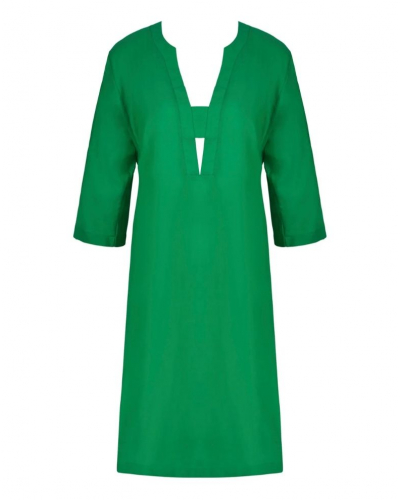 Beach tunic in cotton and silk Lise Charmel Voyage d'Eté (Vert Sillage)