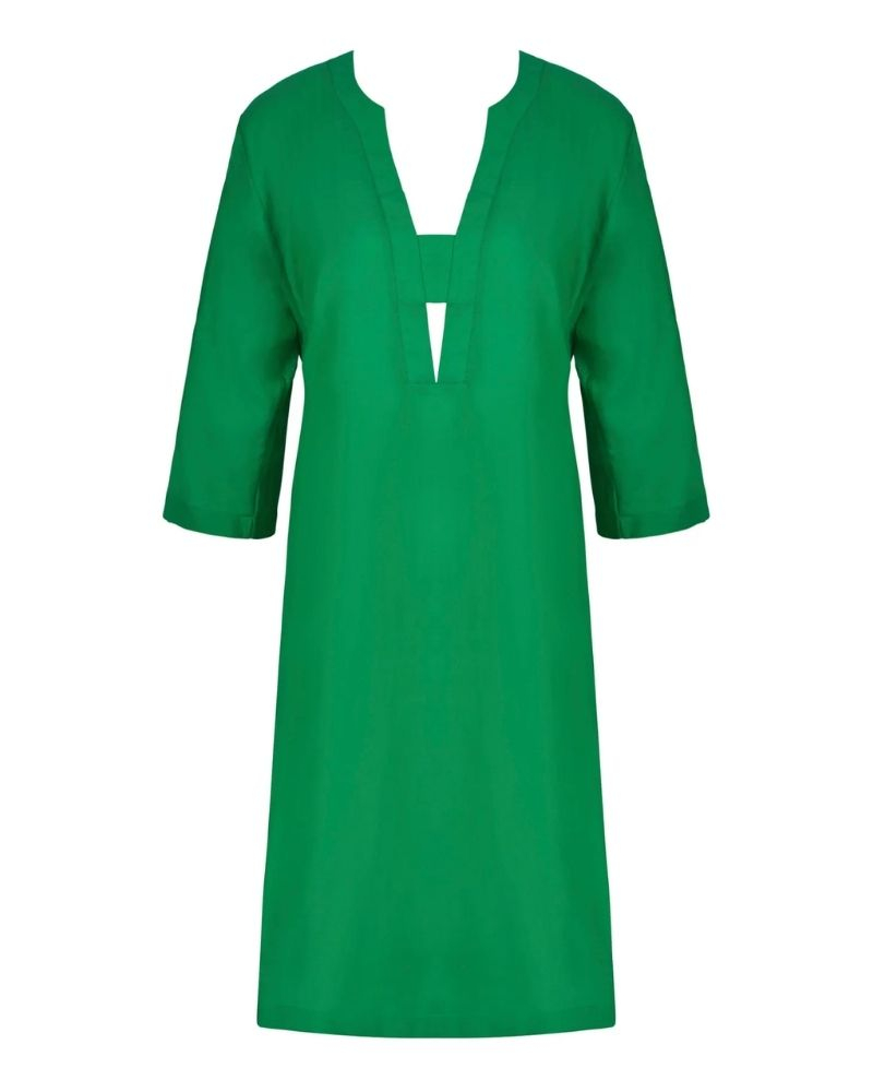 Beach tunic in cotton and silk Lise Charmel Voyage d'Eté (Vert Sillage)