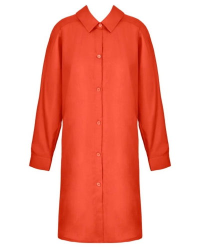 Beach shirt in cotton and silk Lise Charmel Voyage d'Eté (Orange Sillage)