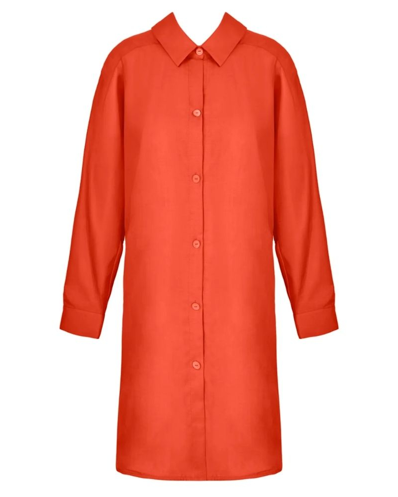 Beach shirt in cotton and silk Lise Charmel Voyage d'Eté (Orange Sillage)