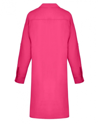 Camisa de playa en algodón y seda Lise Charmel Voyage d'Eté (Fuschia Sillage)