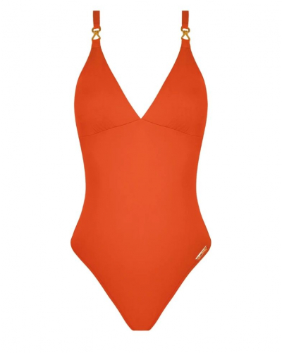 One-piece support swimsuit Lise Charmel Sillage Couture (Orange Sillage)