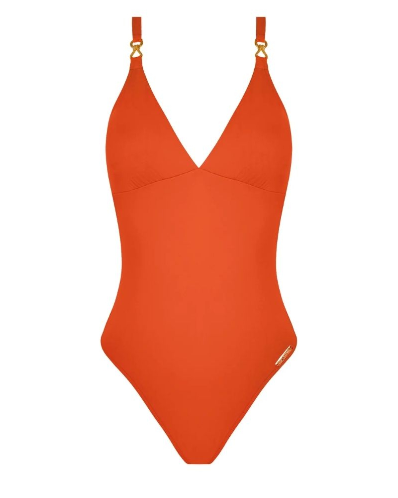 One-piece support swimsuit Lise Charmel Sillage Couture (Orange Sillage)